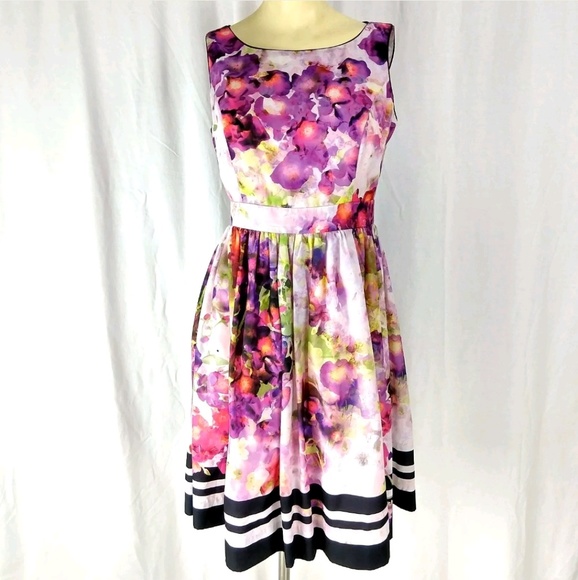 Liz Claiborne Dresses & Skirts - Liz Claiborne Watercolor Floral Fit & Flare Dress